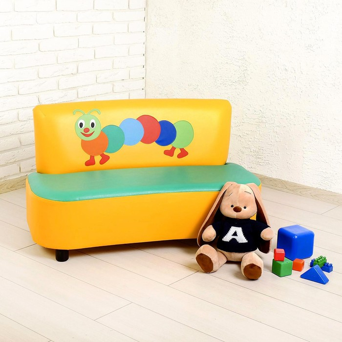 Диван мягкий «Пилот», цвет зелёно-жёлтый, с гусеницей Диван мягкий «Пилот», цвет зелёно-жёлтый, с гусеницей