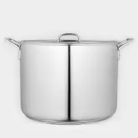 Котёл Катунь &laquo;Общепит&raquo;, 30 л, d=40 см, h=28 см, с крышкой, капсульное дно, индукция, нержавеющая сталь, хромированная