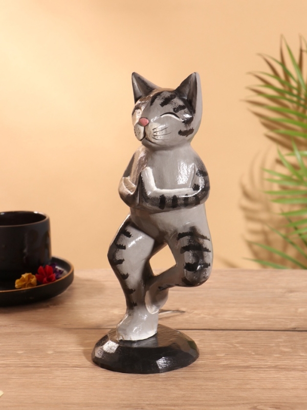 Сувенир интерьерный Сувенир интерьерный "Кот-йог" дерево 28 см