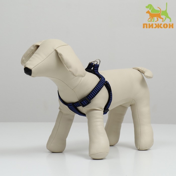 Шлейка рельефная 36-49 х 1,5 см, сине-чёрная Шлейка рельефная 36-49 х 1,5 см, сине-чёрная