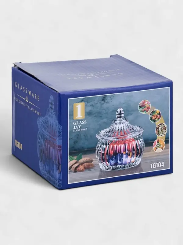 Конфетница с крышкой  Конфетница с крышкой "Ребристая" 9х9х10 см, прозрачная