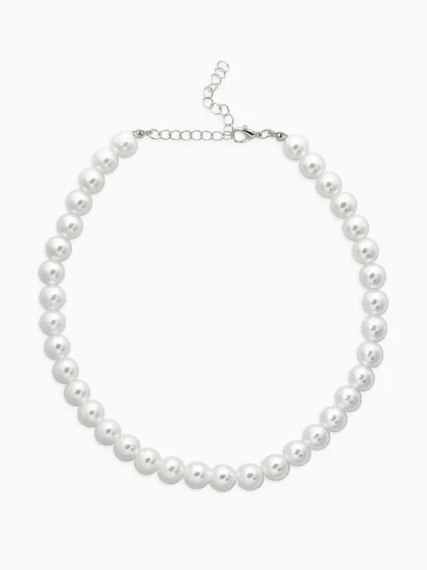 Чокер &laquo;Сияние жемчуга&raquo;, (набор3 нити) бусины №14,10,8, L=35см+8см, цвет белый в серебре