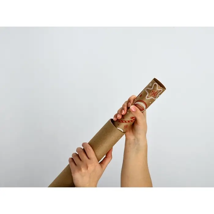Бумага в тубусе крафтовая бурая в рулоне «Ёлочные игрушки», 0.68 × 7 м Бумага в тубусе крафтовая бурая в рулоне «Ёлочные игрушки», 0.68 × 7 м