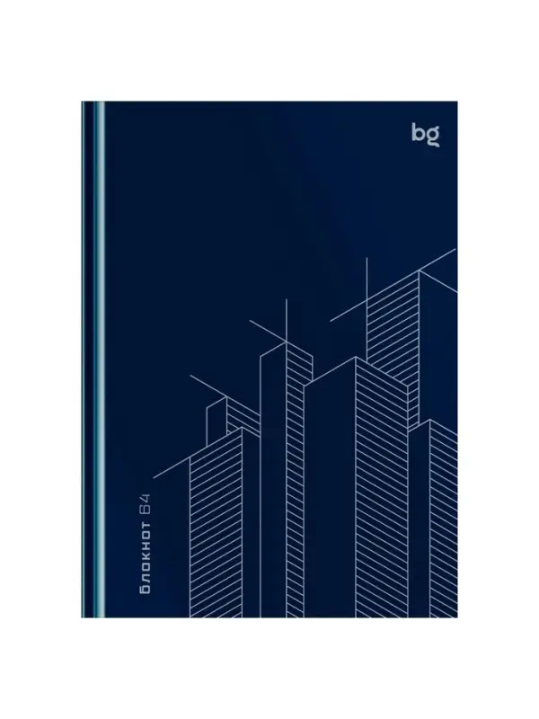 Бизнес-блокнот А6, 64л кл Графика. Небоскребы, тв обл, глянц лам