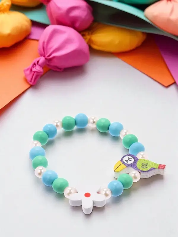 Браслет детский &laquo;Выбражулька. Тукан с цветочком&raquo;, d=5 см, МИКС