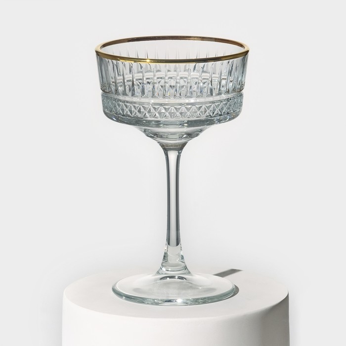 Набор фужеров стеклянный Elysia, 260 мл, 4 шт, с золотой каймой Набор фужеров стеклянный Elysia, 260 мл, 4 шт, с золотой каймой