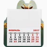 Календарь 2027, на магните, фигурный &laquo;Коричневый козлик&raquo;