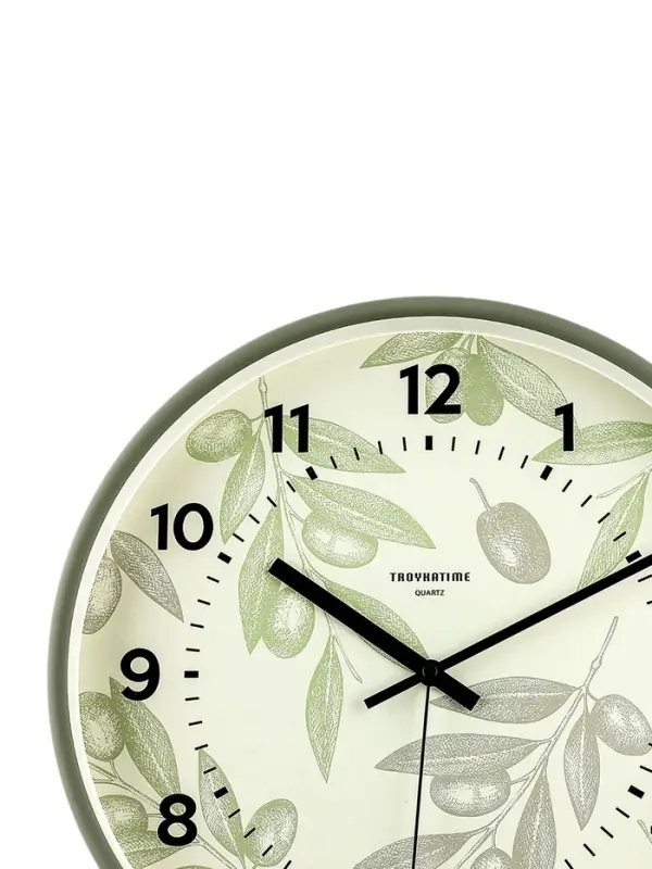 Часы настенные классические &laquo;Цветы&raquo;, d=30.5 см, зелёные