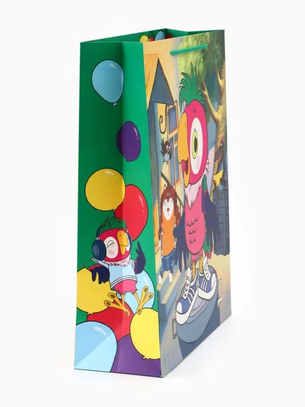 Пакет подарочный &laquo;С днём рождения&raquo;, 31&times;40&times;11.5 см, упаковка, Попугай Кеша