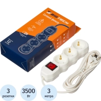 Сетевой фильтр BigTech ST316-3-W(3р/3м/16А/3,5кВт/3х1 мм2/белый)