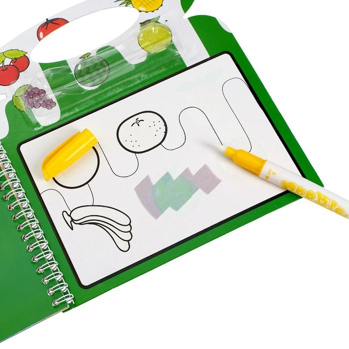 Книжка для рисования водой «Фрукты», с маркером Книжка для рисования водой «Фрукты», с маркером