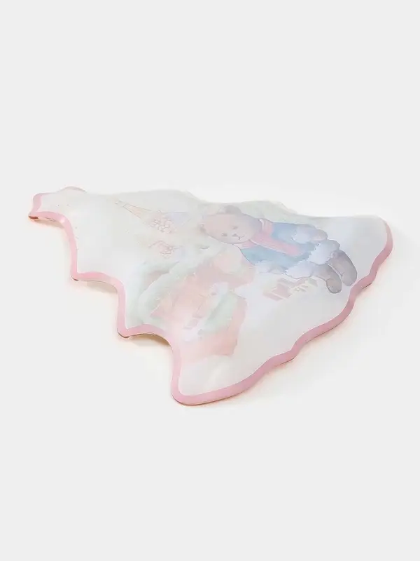 Блюдо сервировочное новогоднее Доляна «Московкий мишка», 24.5×24.7×2 см, стекло, белое, красное Блюдо сервировочное новогоднее Доляна «Московкий мишка», 24.5×24.7×2 см, стекло, белое, красное