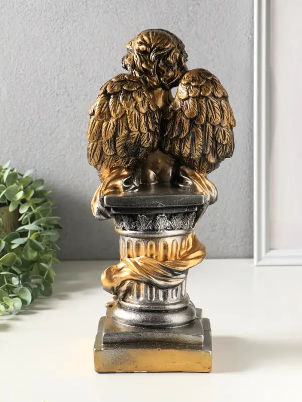 Фигура гипс &laquo;Ангел с книгой сидя&raquo;, под бронзу, 34&times;18&times;17 см