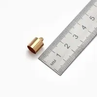 Концевик-шапочка, СМ-165,(набор 5 шт.), 1.2&times;0.8 см, d (внутренний)=0.7 см, цвет золото