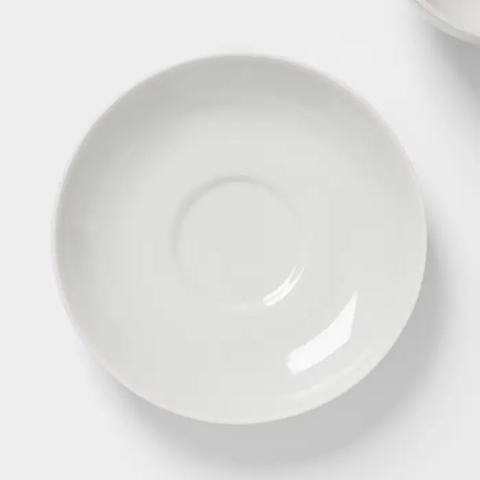 Чайная пара Дулевский фарфор &laquo;Рубин&raquo;, 220 мл, чашка d=10.2 см, блюдце d=14 см, белая