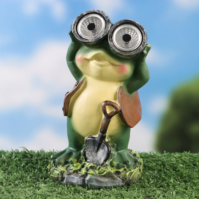 Садовый фонарь  Садовый фонарь "Лягушонок с биноклем" 7х8х15см