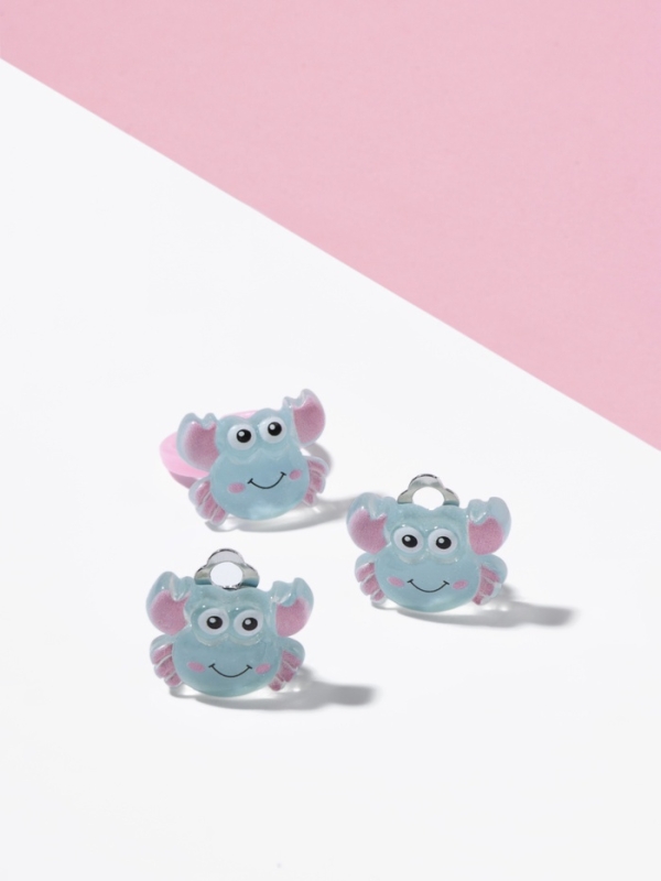 Набор детский Набор детский "Выбражулька" 2 предмета: клипсы, кольцо, краб, цвет голубо-розовый