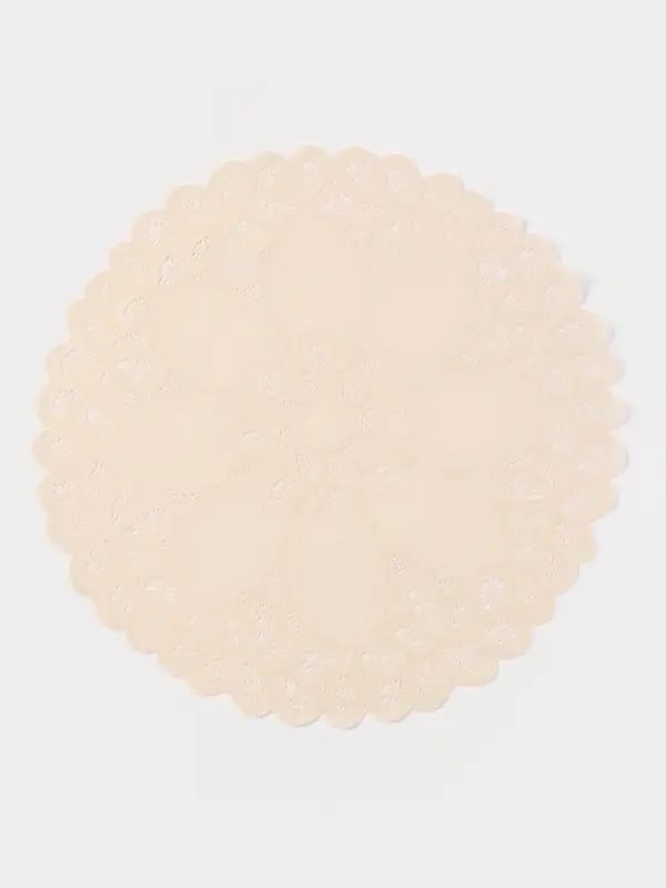 Салфетка ажурная &laquo;Цветок&raquo;, d=38 см, бежевая