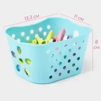 Прищепки для белья в синей корзинке Доляна, 6 см, 20 шт., МИКС