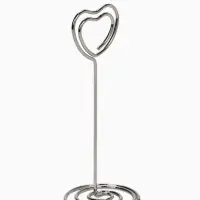 Подставка под ценник, фото &laquo;Сердце&raquo;, с зажимом, 3.3&times;3.3&times;8.3 см, цвет серебро