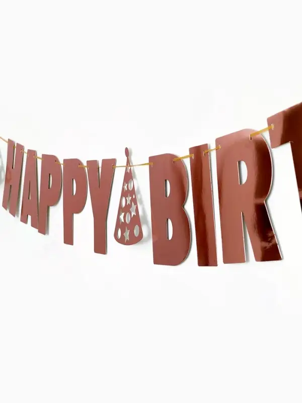 Гирлянда на ленте &laquo;Happy Birthday&raquo;, розовое золото