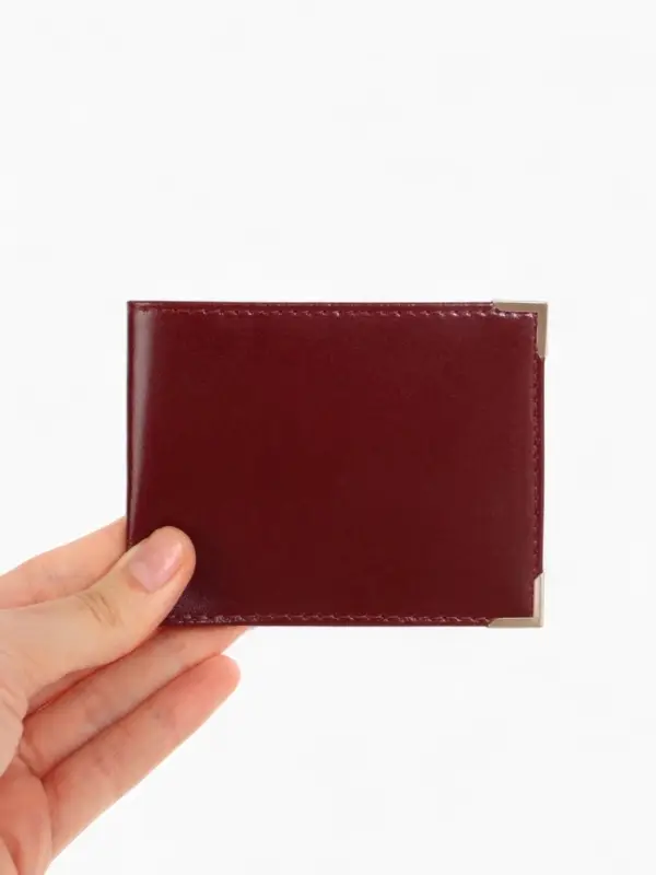 Обложка для удостоверения с окошком, бордовая