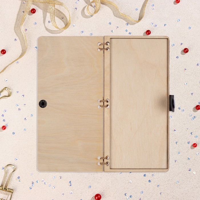 Конверт деревянный Конверт деревянный "Денег, любви, счастья" ручная работа, светлый, коты, 16,5х8 см