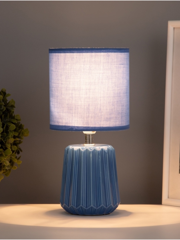 Лампа настольная Лампа настольная "Кон" 1х40Вт Е14 синий 13х13х25см