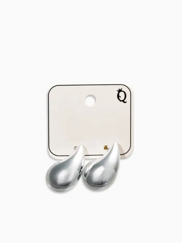 Серьги Серьги "Капли Бо" двойные, цвет золотисто-серебристый