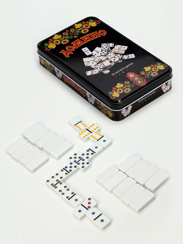 Домино настольная игра Домино настольная игра "Матрешка", кость 4.9 х 2.4 х 0.9 см