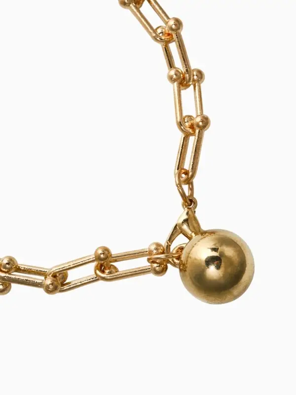 Браслет цепочка с подвеской &laquo;Шарик&raquo;, L=22 см, металл, цвет золото