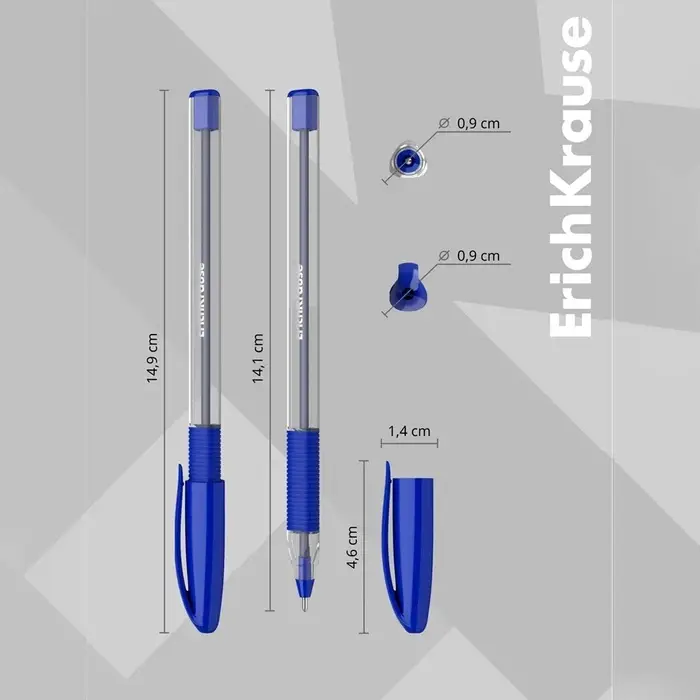 Ручка шариковая ErichKrause U-109 Classic Stick&Grip, узел 1.0 мм, чернила синие, резиновый держатель, длина линии письма 1000 метров Ручка шариковая ErichKrause U-109 Classic Stick&Grip, узел 1.0 мм, чернила синие, резиновый держатель, длина линии письма 1000 метров