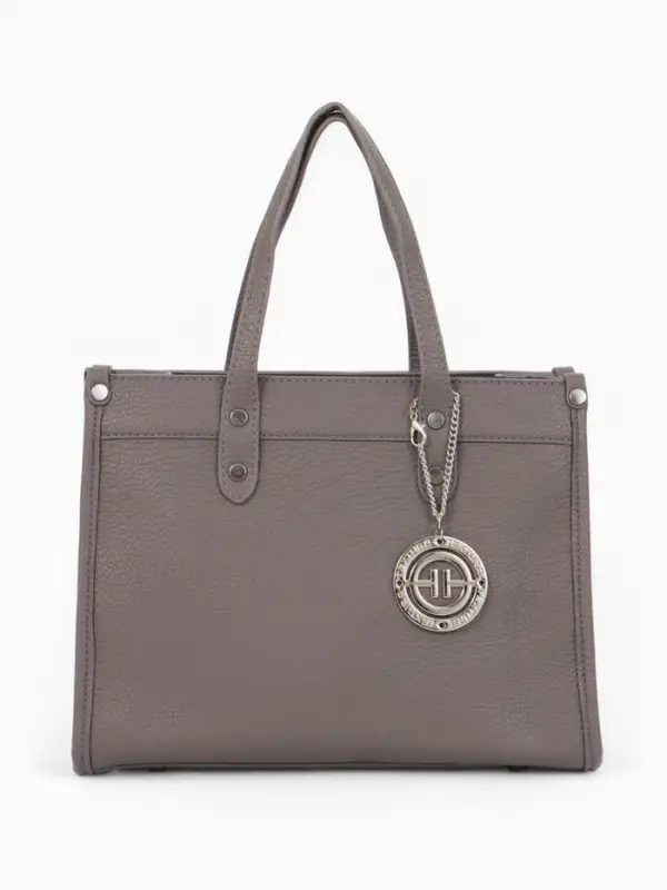 Сумка женская тоут TEXTURA на молнии, с кошельком, 30&times;10&times;24 см, тёмно-серый