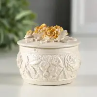 Шкатулка с розами, 6х6 см, перламутр