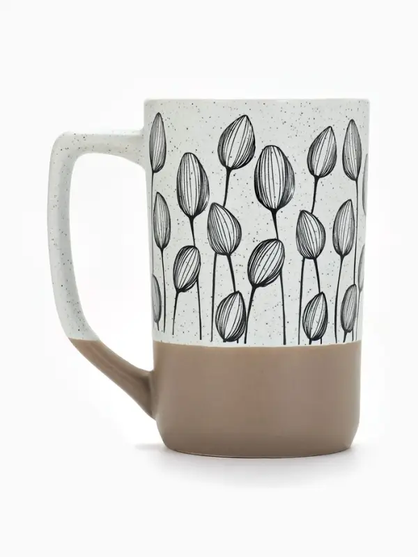 Кружка чайная керамическая &laquo;Цветы&raquo;, 500 мл, ручная работа