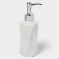 Набор аксессуаров для ванной комнаты Доляна &laquo;Геометрия&raquo;, 4 предмета, дозатор, мыльница, два стакана, белый