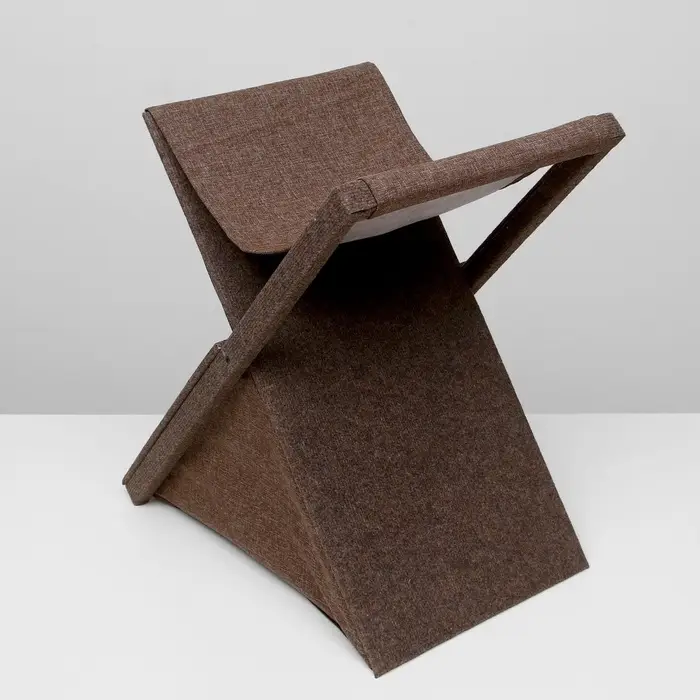 Домик для кошек &laquo;Икс&raquo;, с когтеточкой, раскладной, с гамаком, ковролин, цвет МИКС