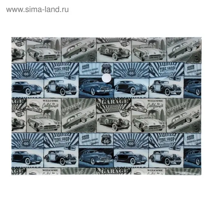 Папка-конверт на кнопке А5, 180 мкм, Calligrata, глянцевая, непрозрачная, МИКС