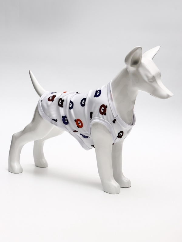 Футболка для животных  Футболка для животных "Мишка",S (С 25, ОГ 38 см) , белая