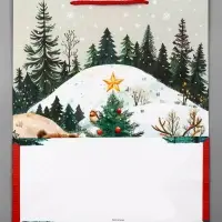 Пакет подарочный новогодний ламинированный, «Зверята наряжают ёлку» , 26×12×32 см Пакет подарочный новогодний ламинированный, «Зверята наряжают ёлку» , 26×12×32 см