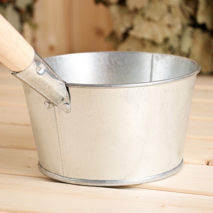 Ковш для бани, 1,5 л, оцинкованная сталь Ковш для бани, 1,5 л, оцинкованная сталь
