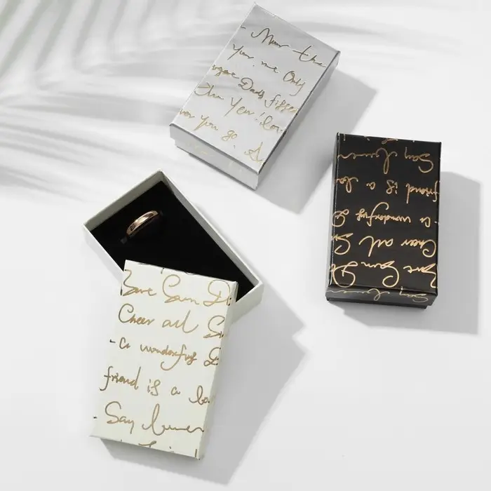 Коробочка подарочная под набор «Курсив», 5×8 (размер полезной части 4.5×7.5, МИКС, вставка чёрная Коробочка подарочная под набор «Курсив», 5×8 (размер полезной части 4.5×7.5, МИКС, вставка чёрная