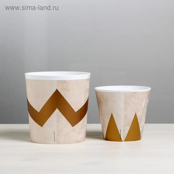 Набор кашпо для цветов 2 в 1 «Стильная геометрия», 0,8 и 1,6 л, 11 х 12 и 14 х 14 см Набор кашпо для цветов 2 в 1 «Стильная геометрия», 0,8 и 1,6 л, 11 х 12 и 14 х 14 см