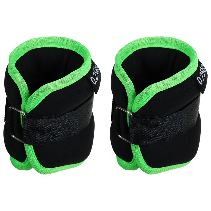 Утяжелители неопреновые ONLYTOP, 2 шт. х 0,25 кг, цвет чёрный/салатовый Утяжелители неопреновые ONLYTOP, 2 шт. х 0,25 кг, цвет чёрный/салатовый