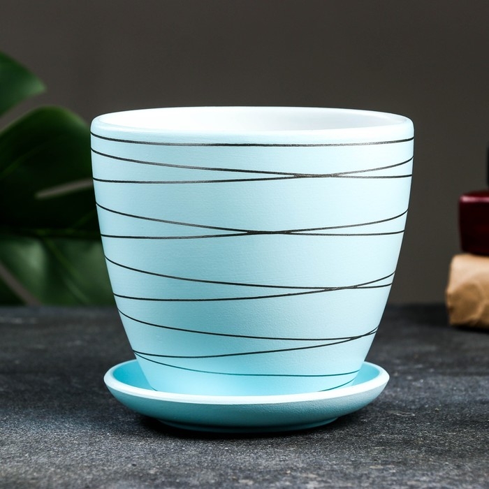 Горшок цветочный Горшок цветочный "Магнолия" голубой, 1,4 л