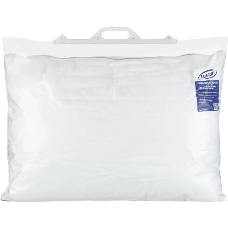 Подушка Luscan 50х70 стег.съем.чех на мол,кант,600г(холлофайб/микрофиб),бел