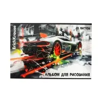 Альбом для рисования А4, 40 листов, на скобе, ErichKrause Adrenaline Speed, МИКС