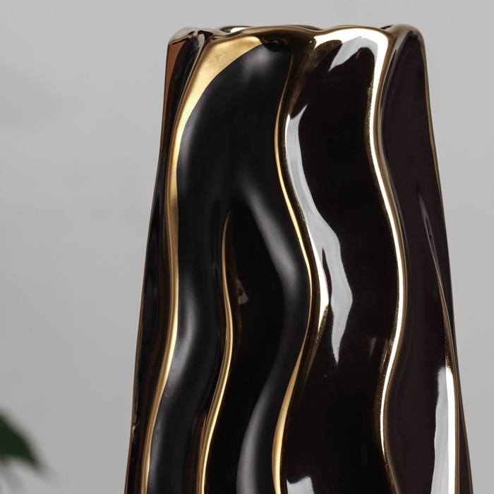 Керамическая ваза декоративная настольная «Грант элит», для цветов, сухоцветов, d-7.5 см, 29×12 см, чёрный Керамическая ваза декоративная настольная «Грант элит», для цветов, сухоцветов, d-7.5 см, 29×12 см, чёрный