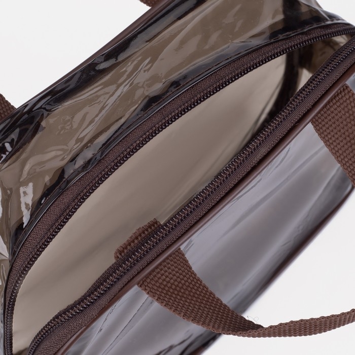 Косметичка на молнии, цвет коричневый Косметичка на молнии, цвет коричневый