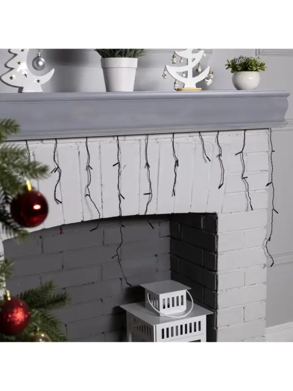 Гирлянда &laquo;Бахрома&raquo; 3&times;0.5 м, IP20, тёмная нить, 80 LED, свечение белое, 8 режимов, 220 В